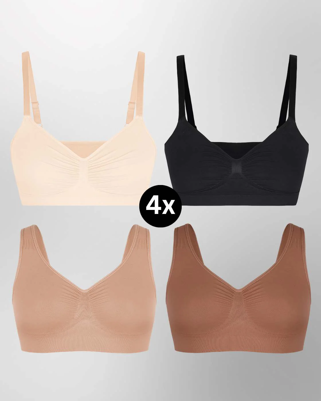 InvisiBra "Soft" 1.0 & 2.0 - Bügellose BHs zum Reinschlüpfen - 4er Set - Image 19
