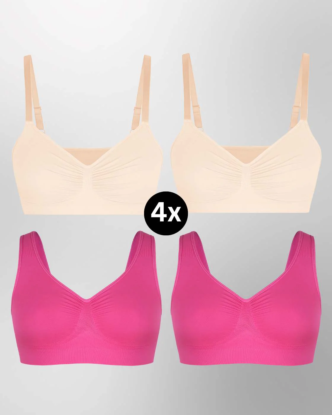InvisiBra "Soft" 1.0 & 2.0 - Bügellose BHs zum Reinschlüpfen - 4er Set - Image 22