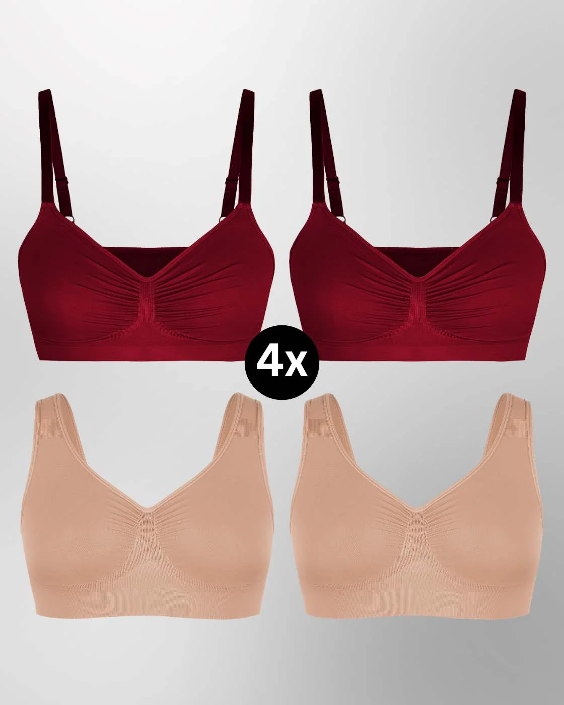 InvisiBra "Soft" 1.0 & 2.0 - Bügellose BHs zum Reinschlüpfen - 4er Set - Image 24