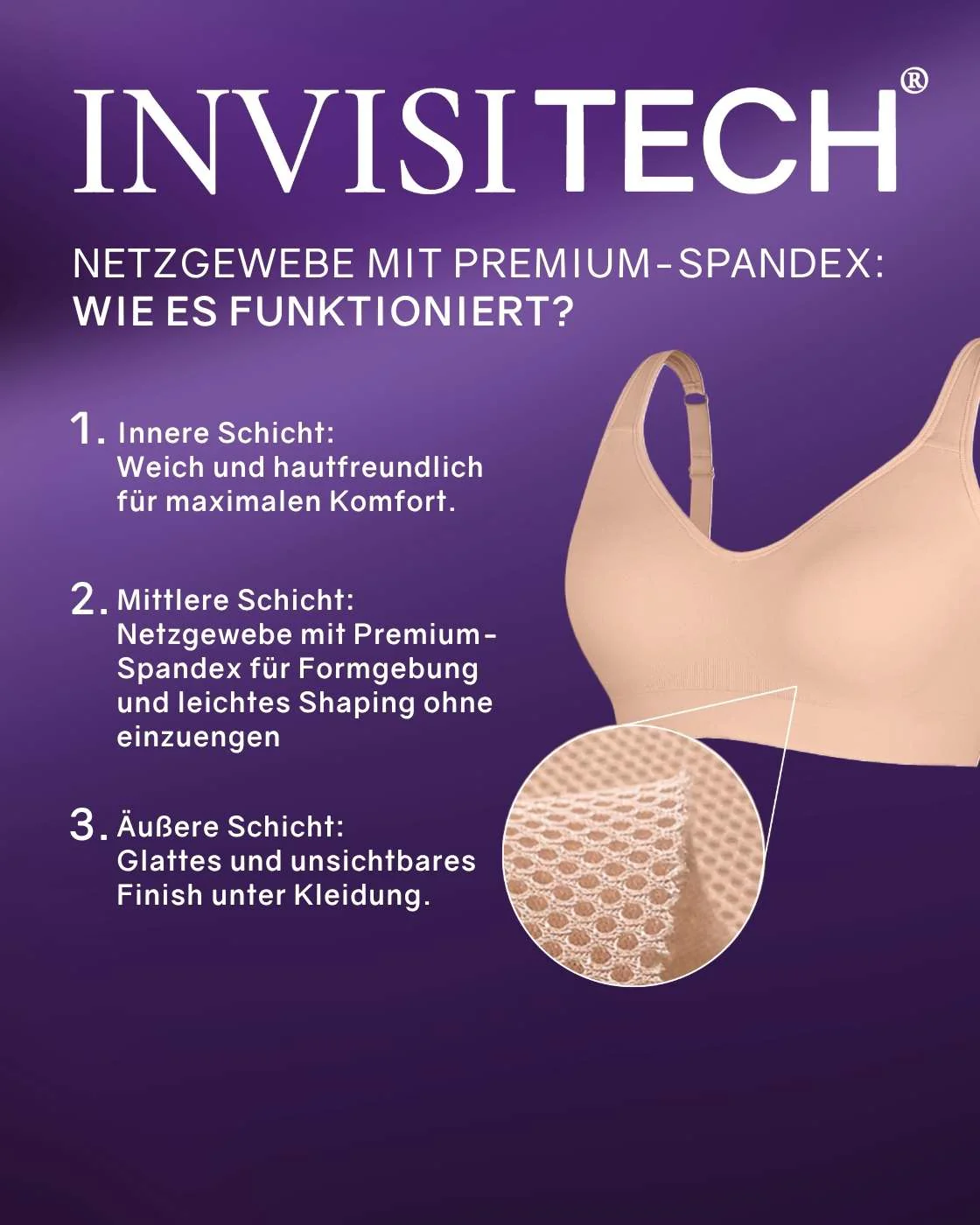 InvisiBra "Soft" 1.0 - Bügelloser BH zum Reinschlüpfen - 3er Set - Image 10