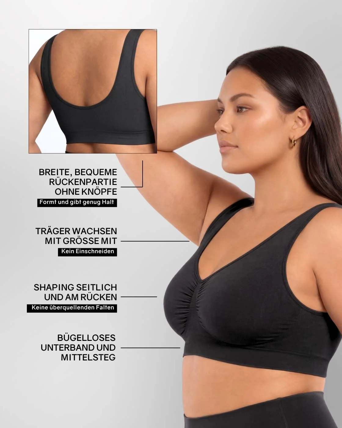 InvisiBra "Soft" 2.0 - Bügelloser BH mit breiten Komfort-Trägern - 3er Set - Image 8