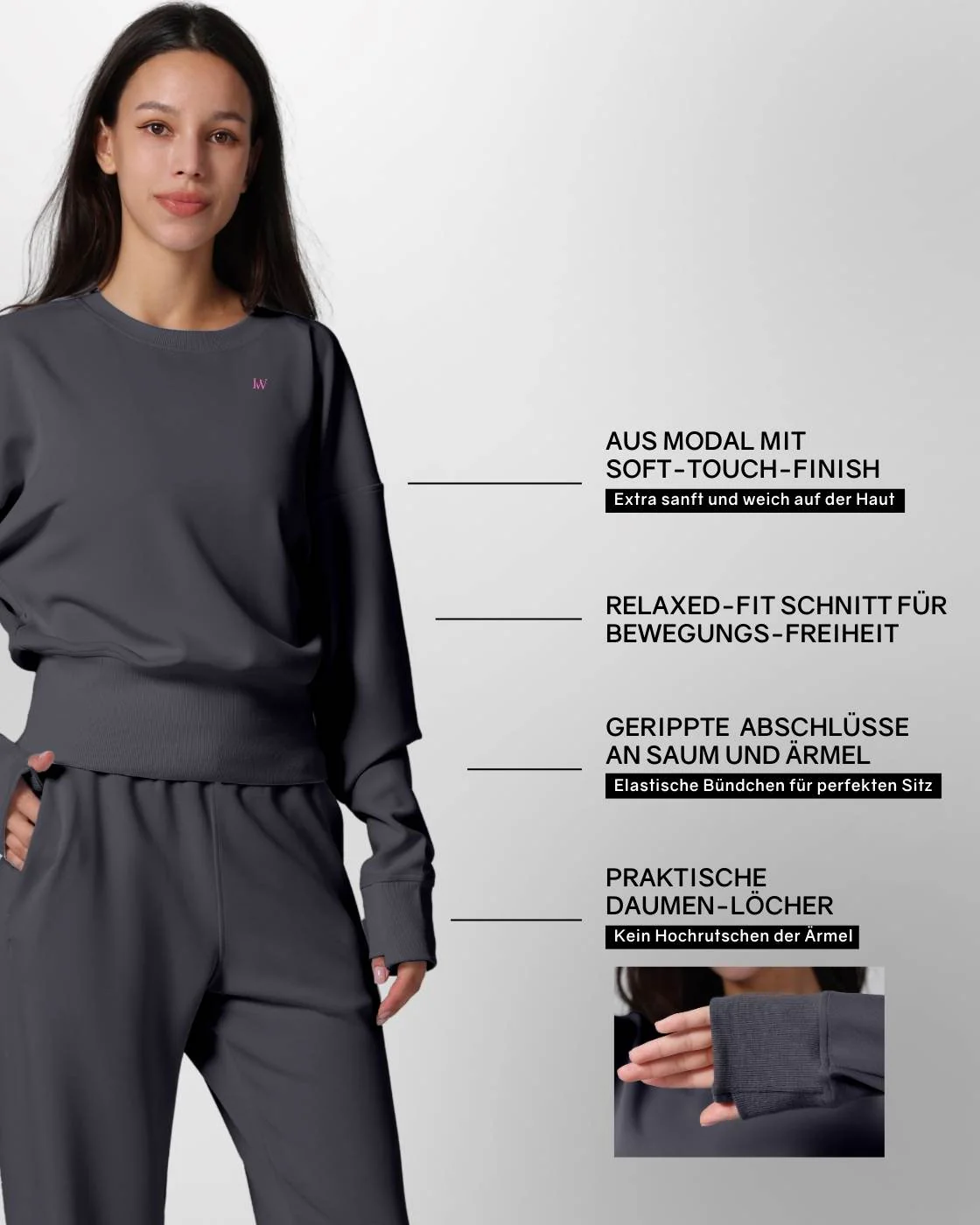 Loungewear - Langarmshirt mit Rippbündchen - Image 18