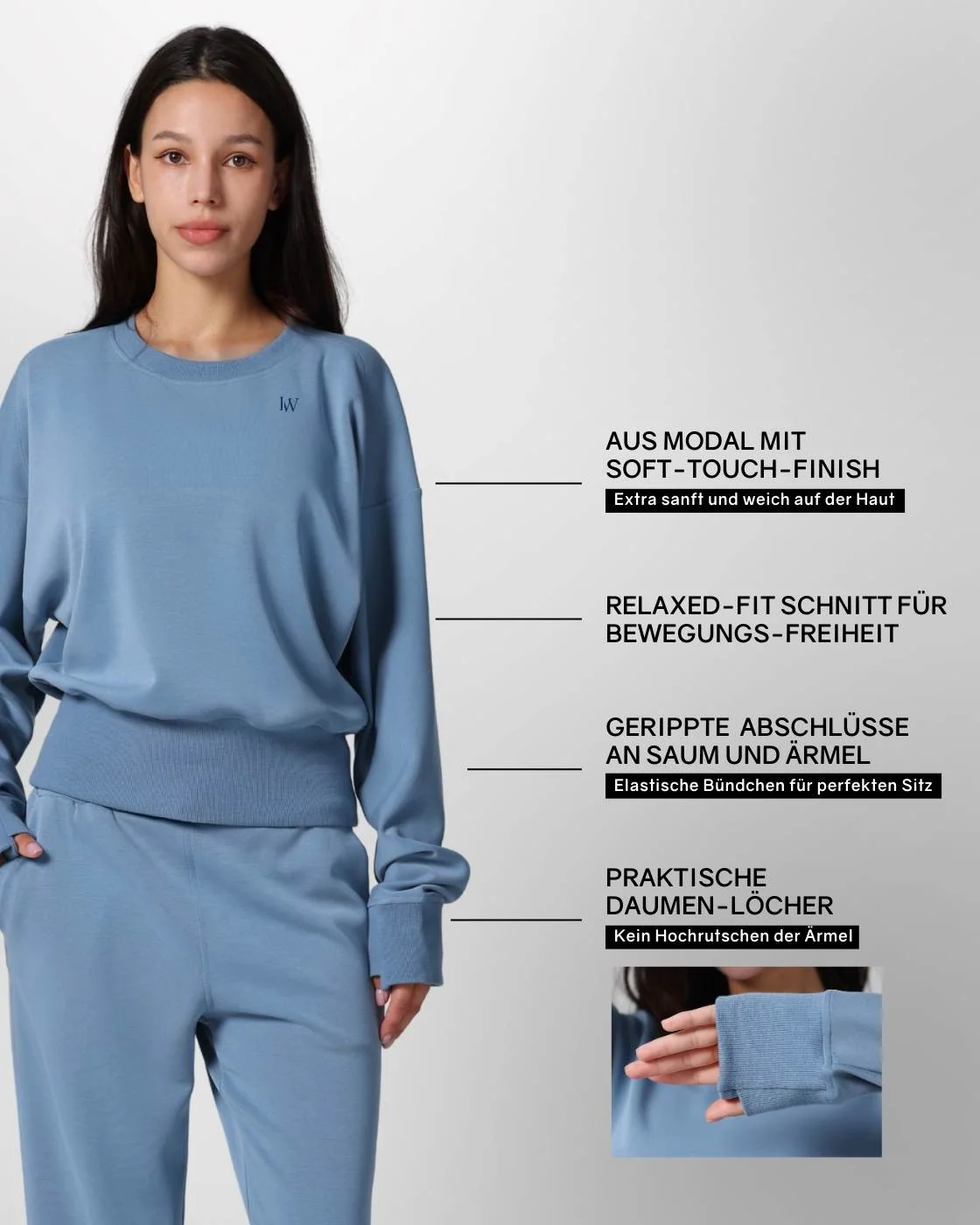Loungewear - Langarmshirt mit Rippbündchen - Image 30