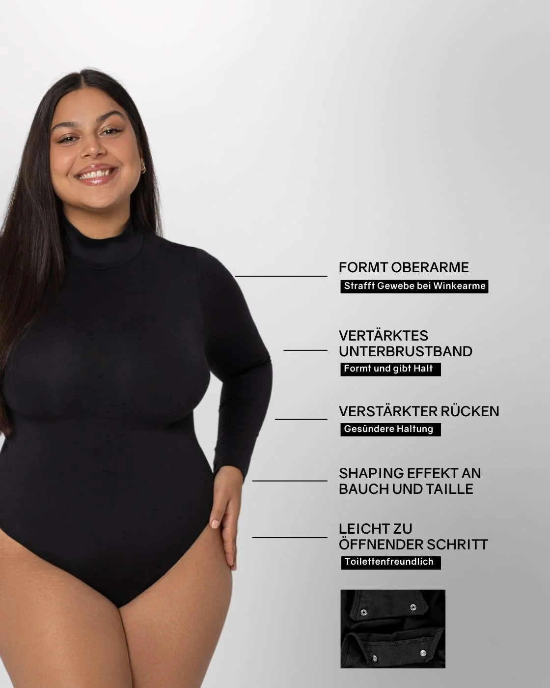 PREMIUM InvisiShape | Eco 🌱 Shaping Body mit langen Armen & Rollkragen - Image 21