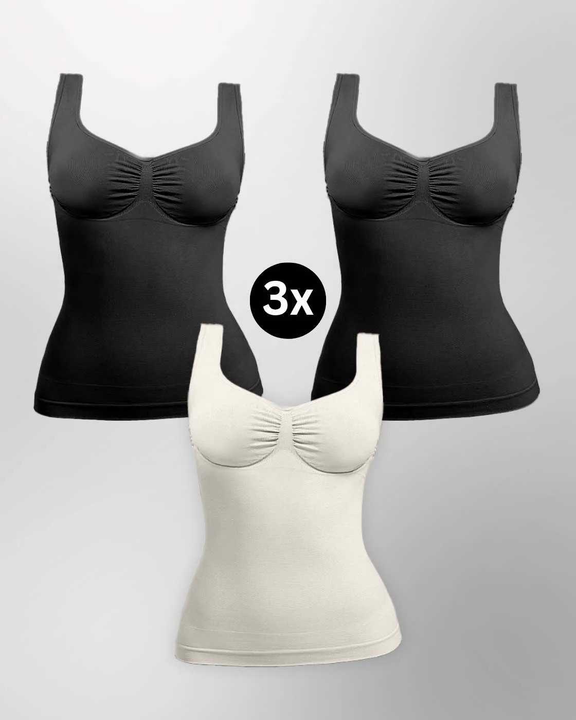 PREMIUM InvisiShape - Shaping Top mit Raffung - 3er Set - Image 16