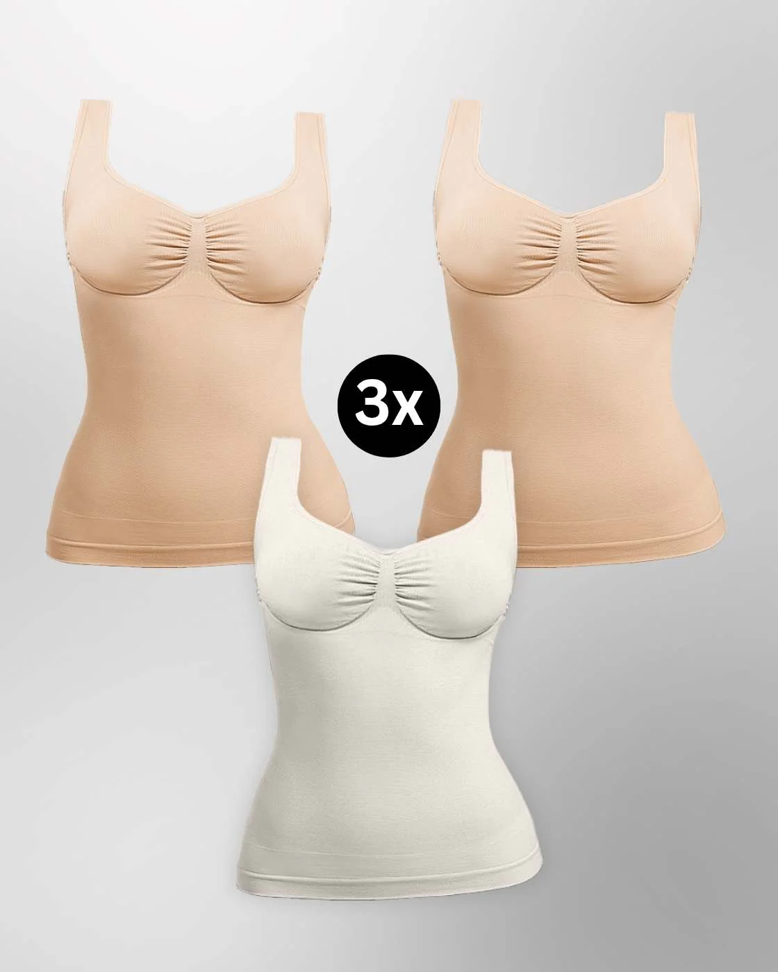 PREMIUM InvisiShape - Shaping Top mit Raffung - 3er Set - Image 18