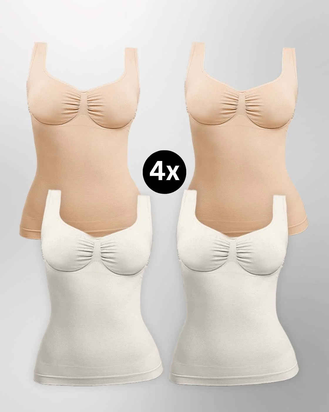 PREMIUM InvisiShape - Shaping Top mit Raffung - 4er Set - Image 18