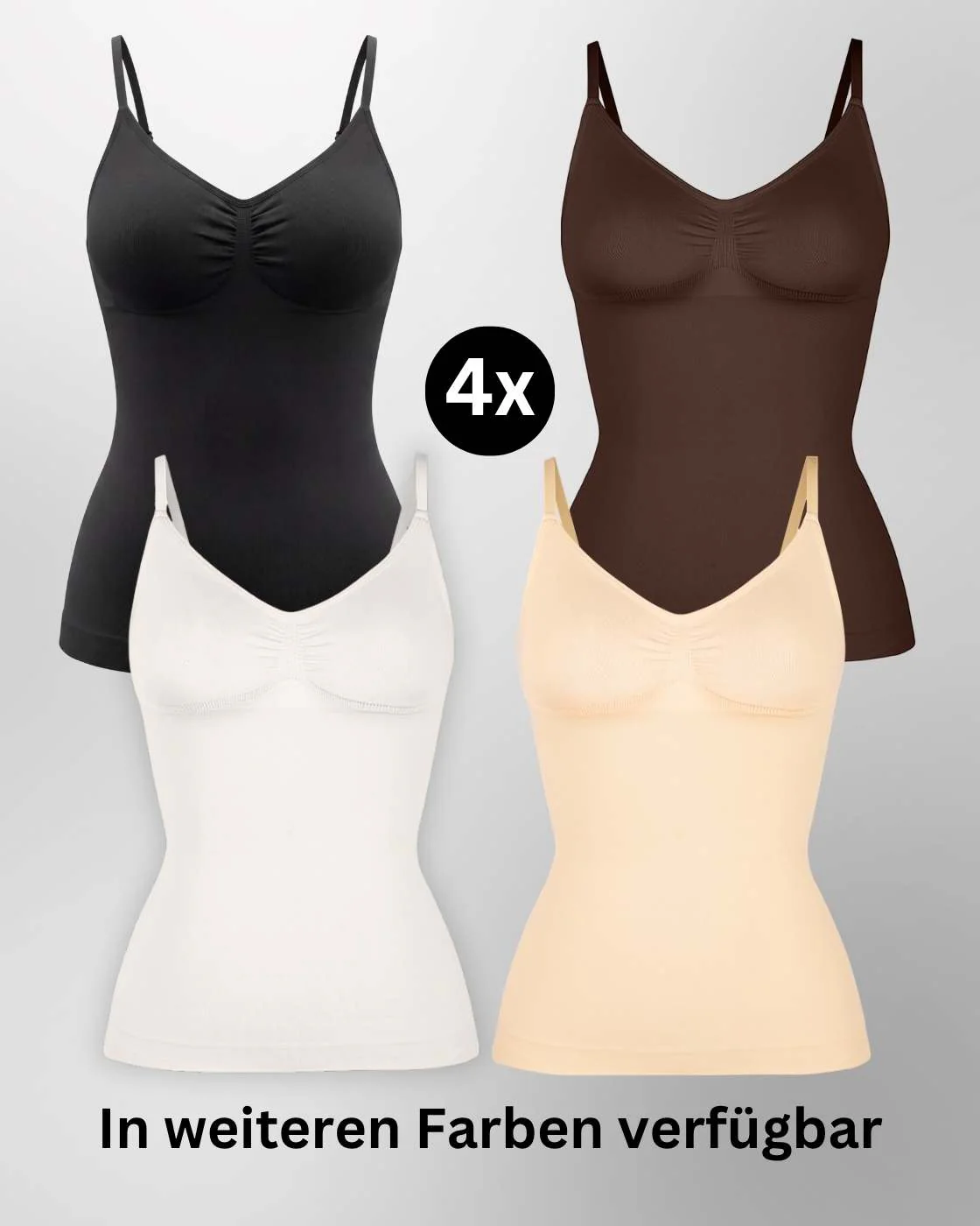 PREMIUM InvisiShape - Top mit verstellbaren Trägern - 4er Set