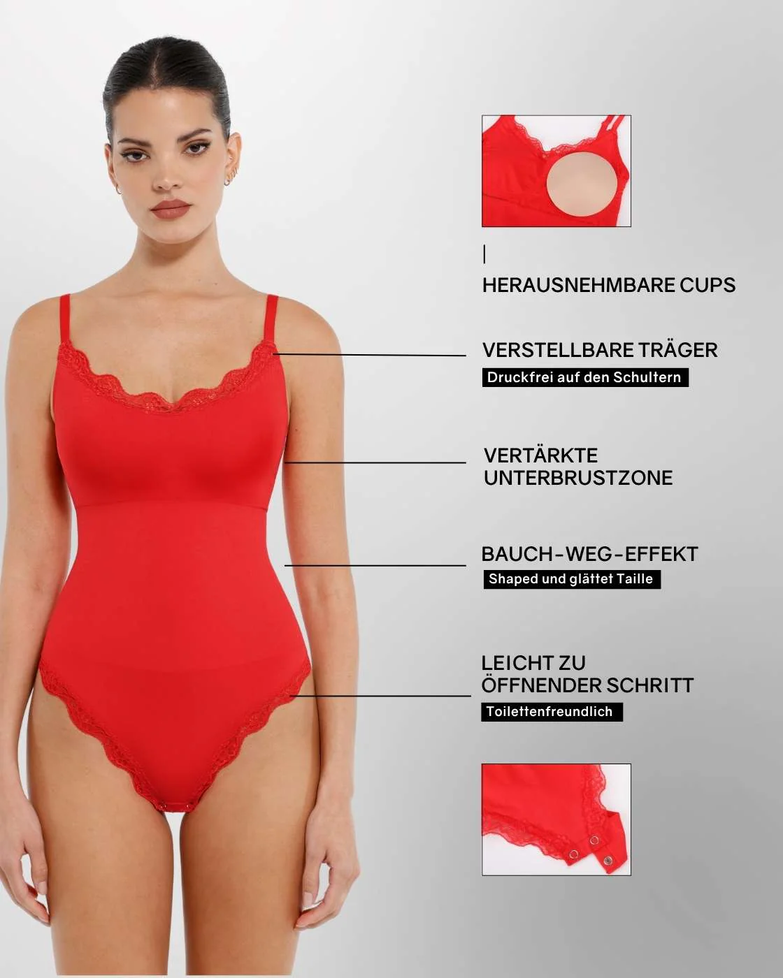 PREMIUM Shaping Body mit Tanga und Spitzendetails - Image 34