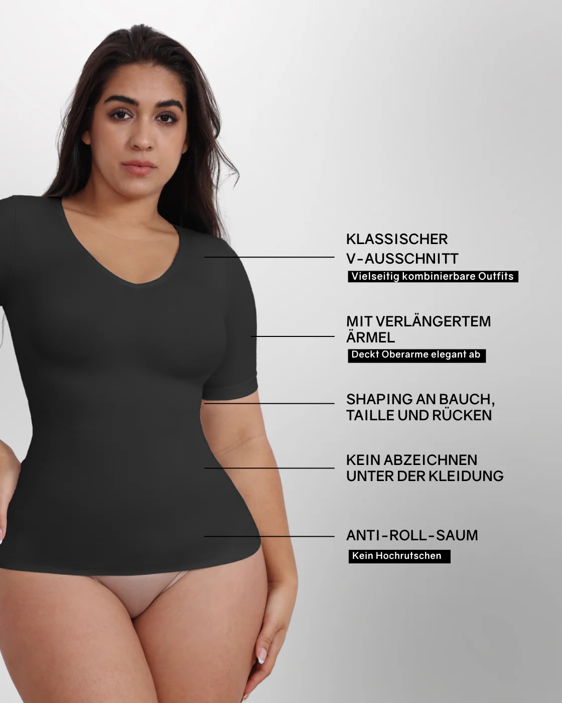 Shaping T-Shirt mit V-Ausschnitt - Image 16